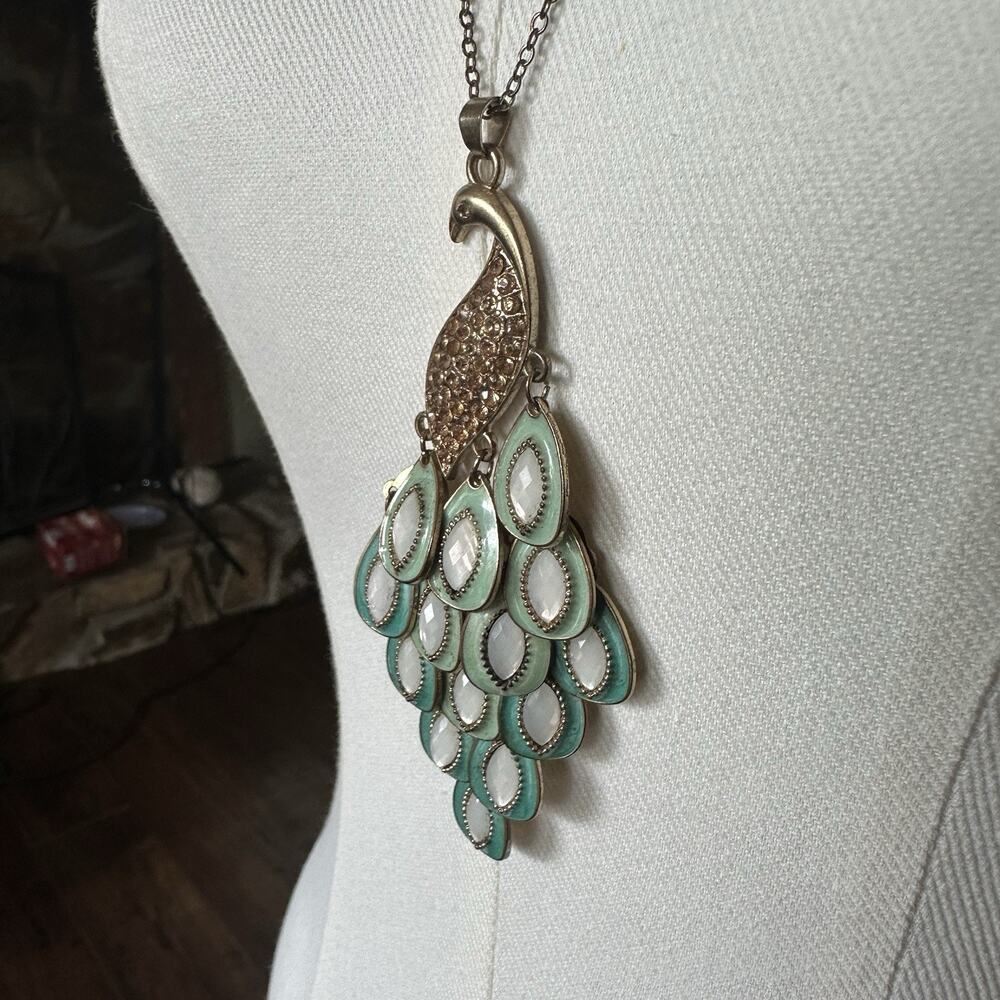 Peacock Pendant Enamel Rhinestone on 28 to
